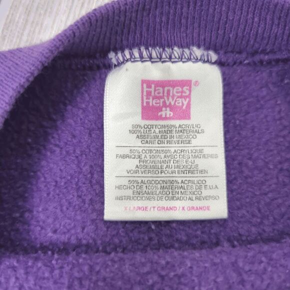 Vintage Hanes Her Way Women’s XL Purple Crewneck Pullover Sweater Blank - Picture 4 of 4